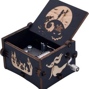 New Tim Burton's The Nightmare Before Christmas Mini Wooden Engraved Music Box